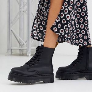 Dr Martens Jadon Chunky Boots in Vegan Black
